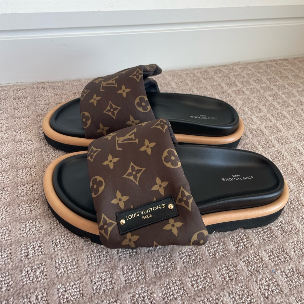 Louis Vuitton Brown Monogram Clogs